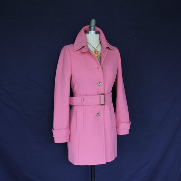 J. CREW pink Double cloth wool princess dress coat jacket trench $398 Lady day - Picture 6 of 9